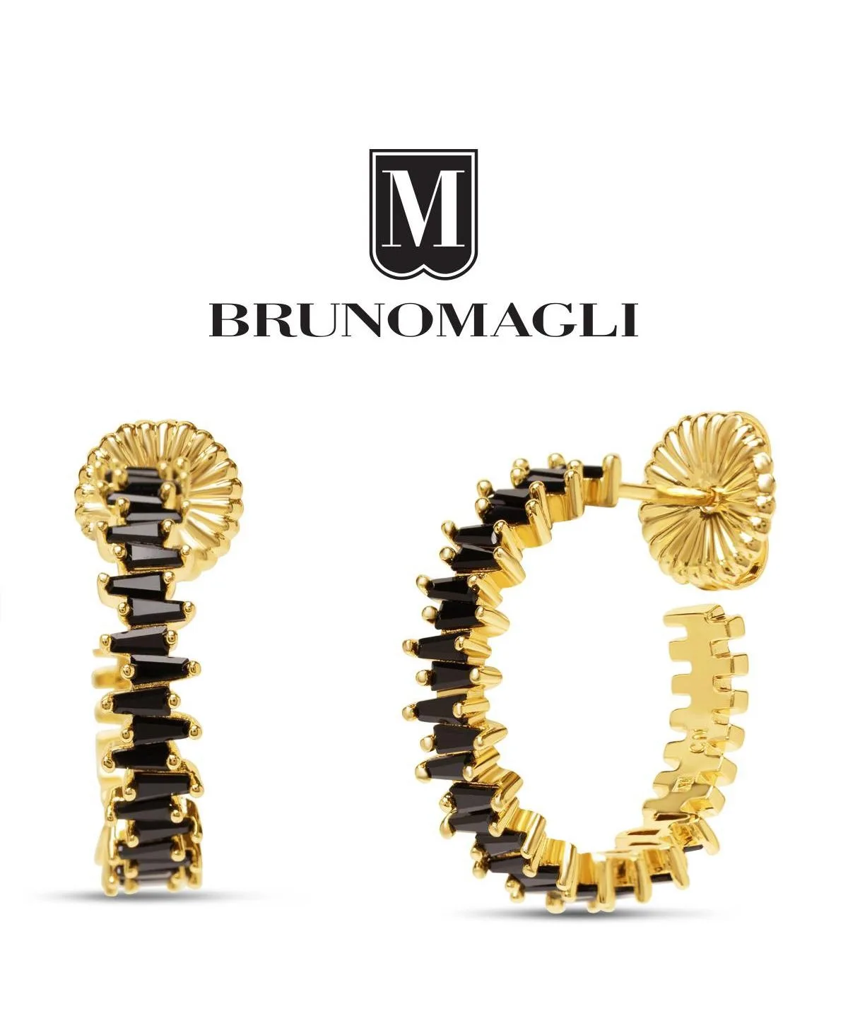 Crystal Adelina Hoop Earrings by Bruno Magli
