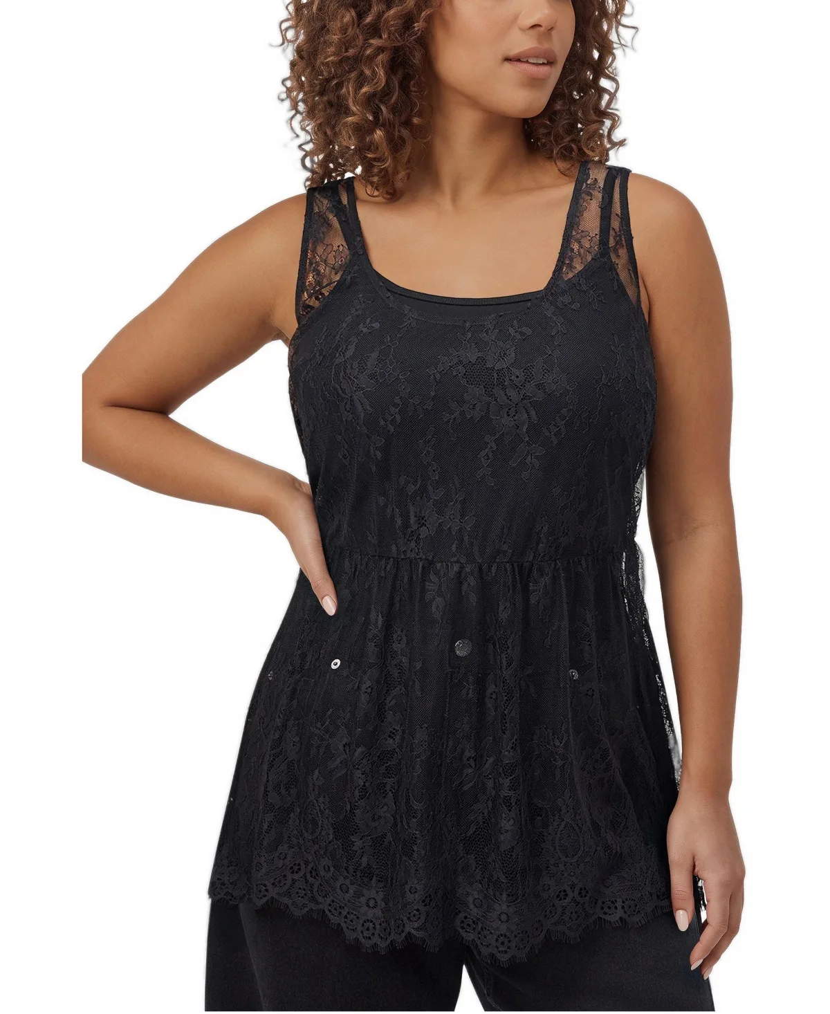 Babydoll Lace Scoop Neck Tank by Torrid