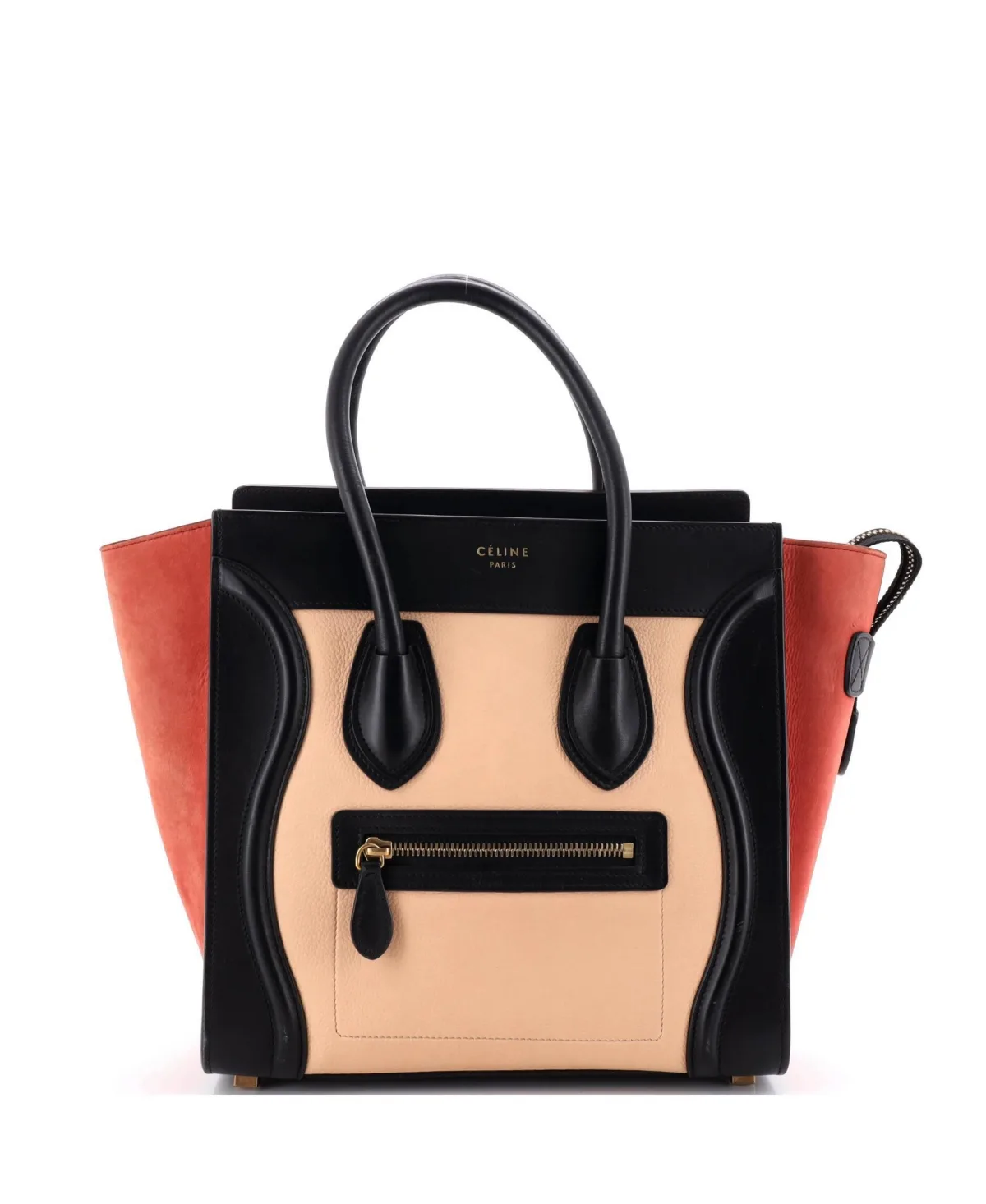 Pre-Owned Celine Micro Luggage Gold-Tone Hardware Tote, 10.5 W x 10.5 H x 5 D by Celine