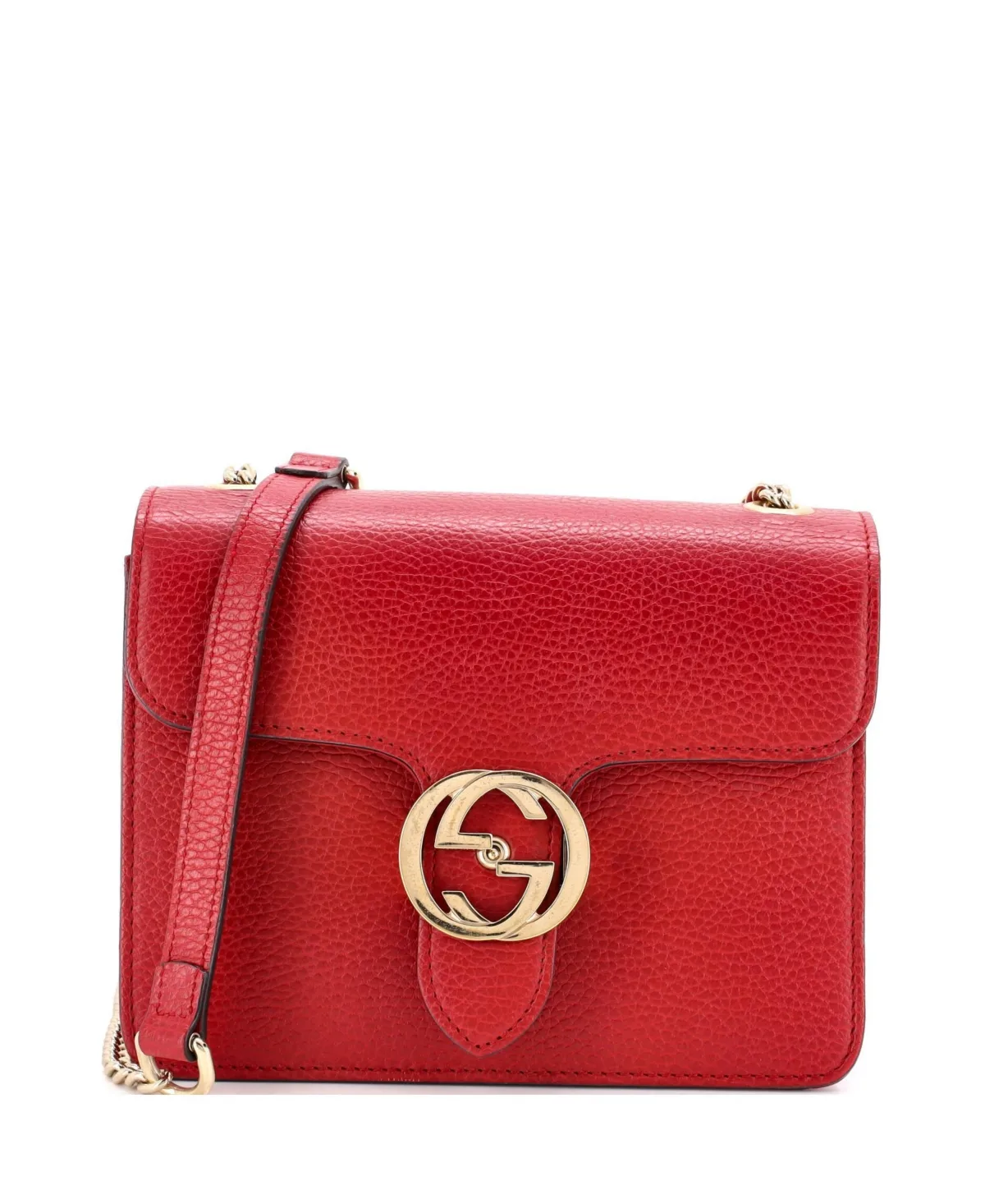 Pre-Owned Gucci Small Interlocking Shoulder Bag Leather