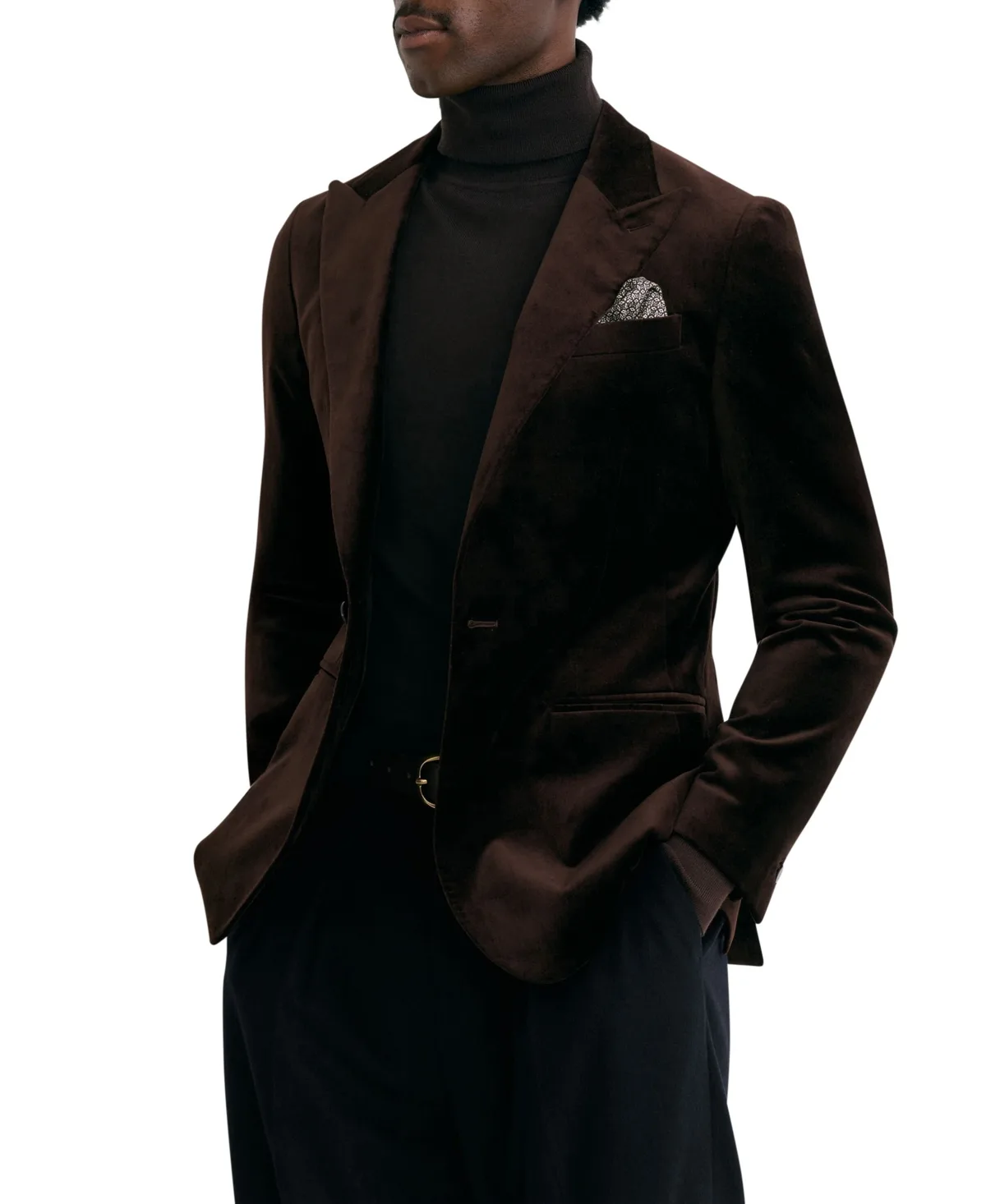 Apsara Velvet Single-Breasted Tailored-Fit Blazer by Reiss