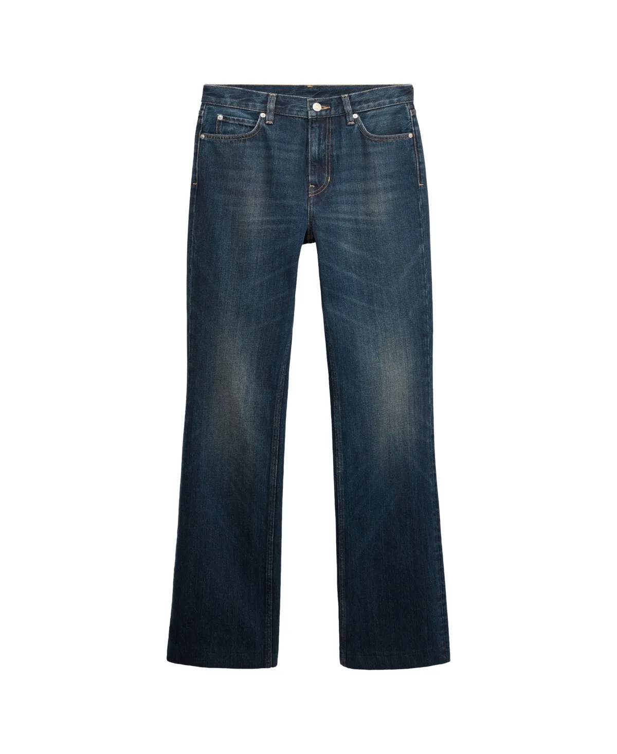 Selection High-Rise Distressed Flared Denim Jeans by Mango