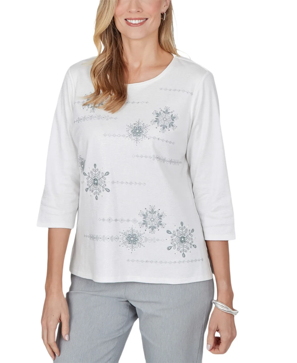 3/4-Sleeve Crewneck T-Shirt by Alfred Dunner