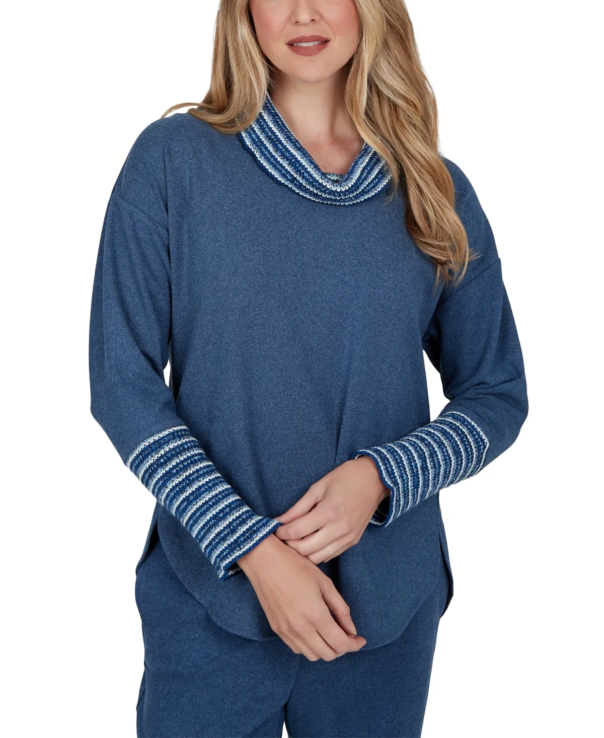 Cowl Neck Fair Isle Long-Sleeve Pullover by Ruby Rd
