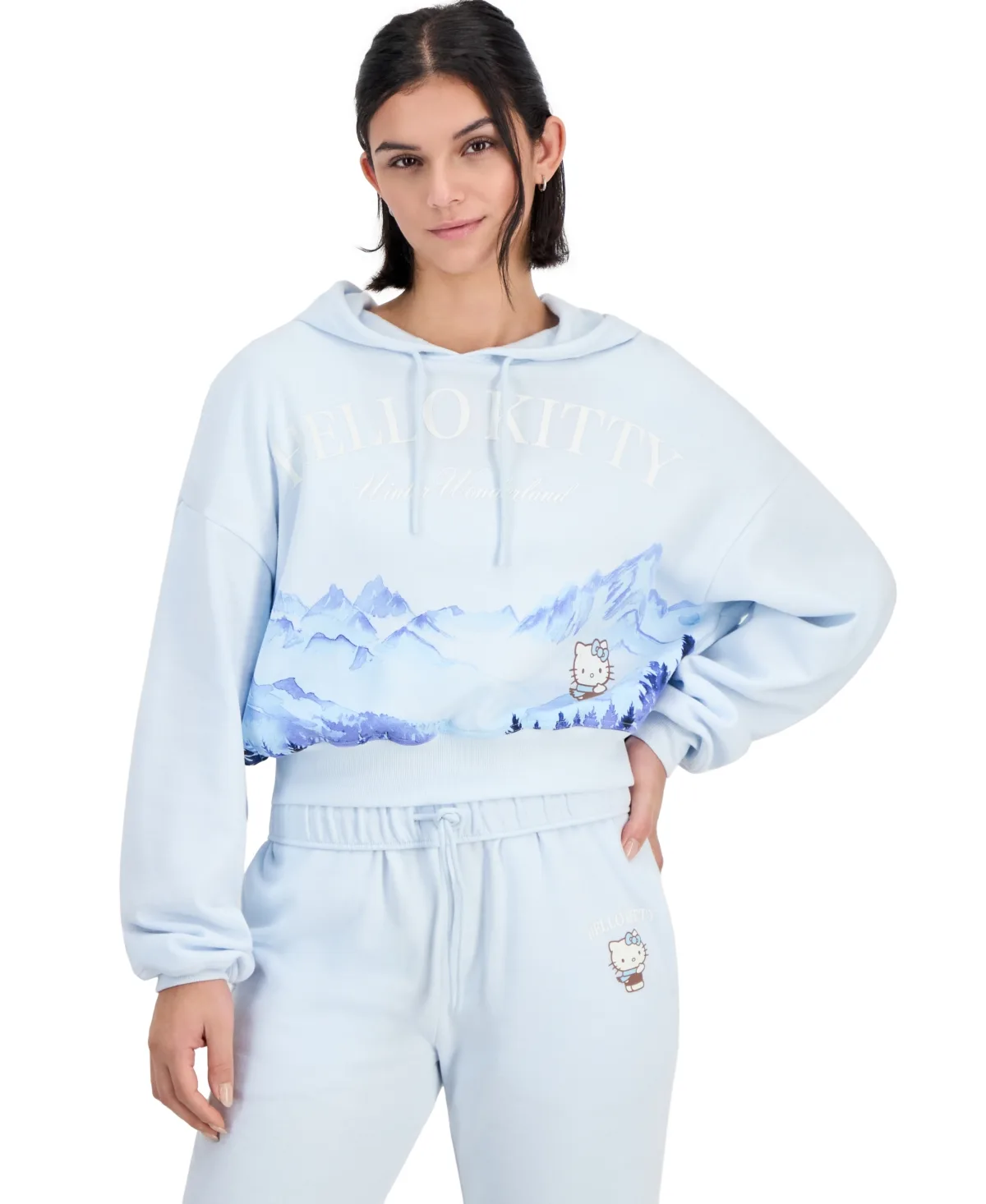 Hello Kitty Cropped Fleece Hoodie by Grayson Threads the Label