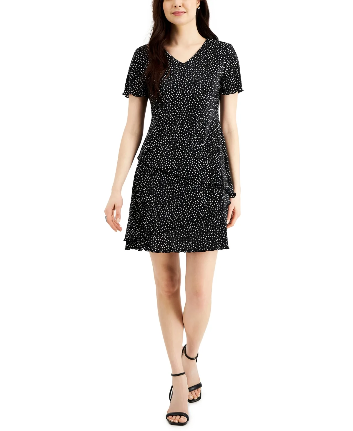 Dot-Print Fit & Flare Dress by Connected