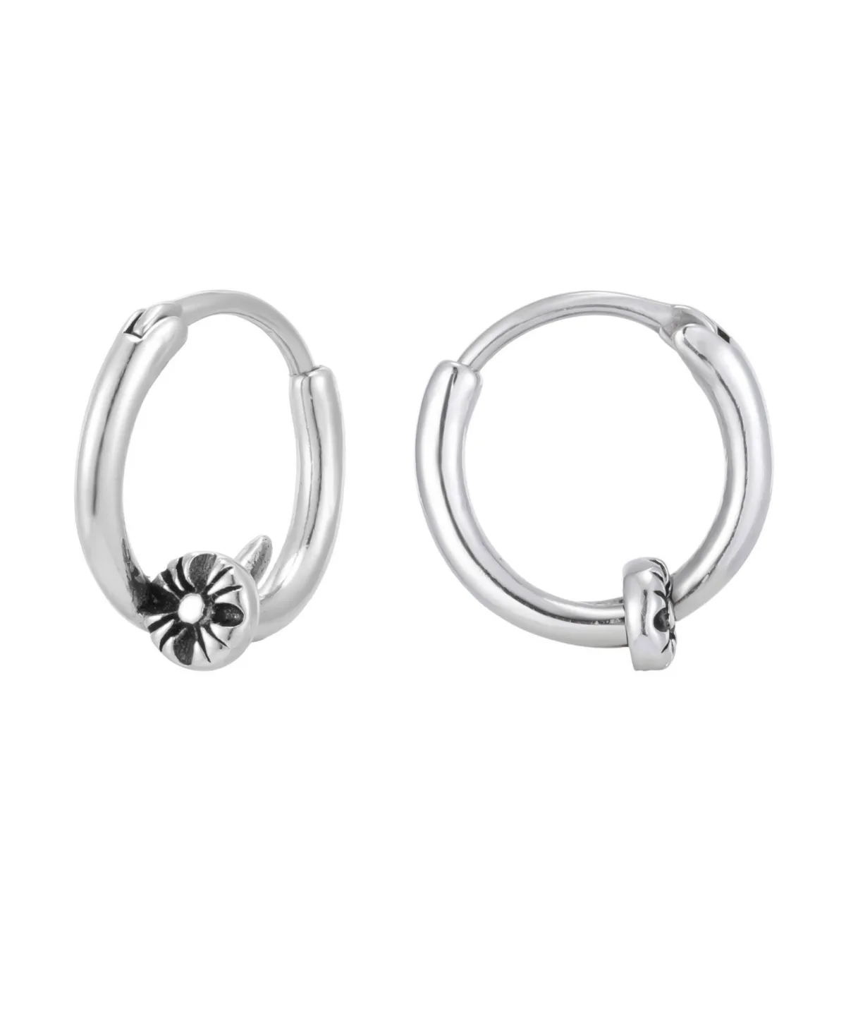 Silver-Tone Nail Hoops by Adornia