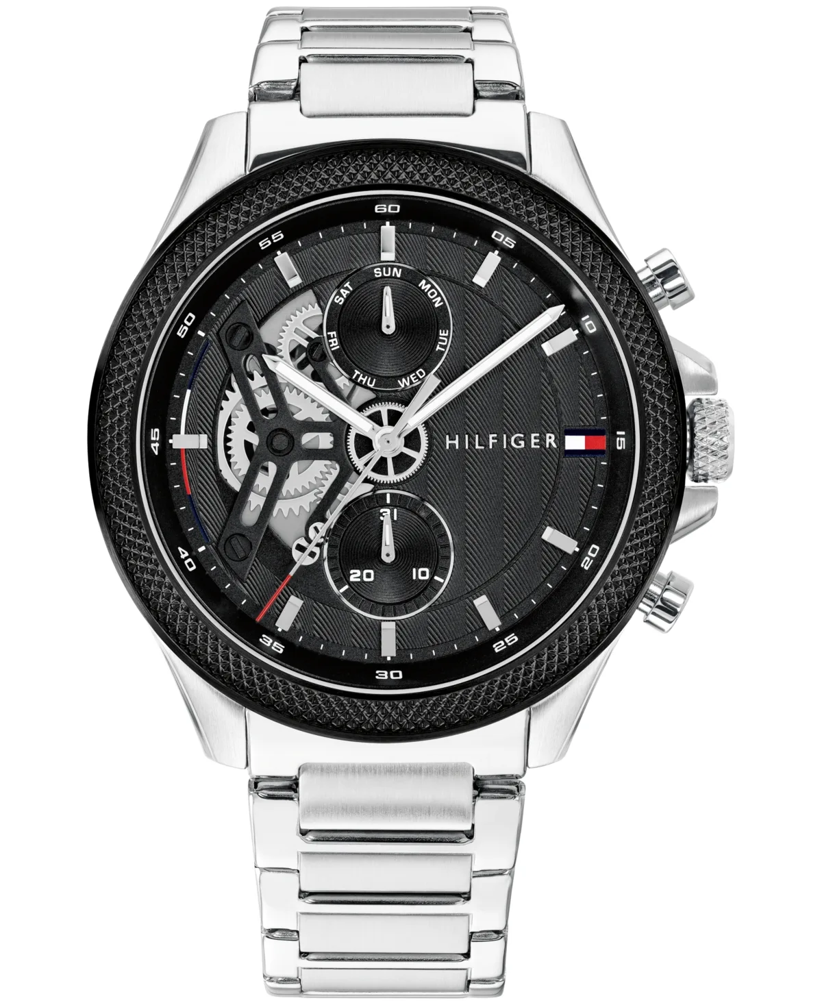 Quartz Clark Silver-Tone Stainless Steel Bracelet Watch, 44mm