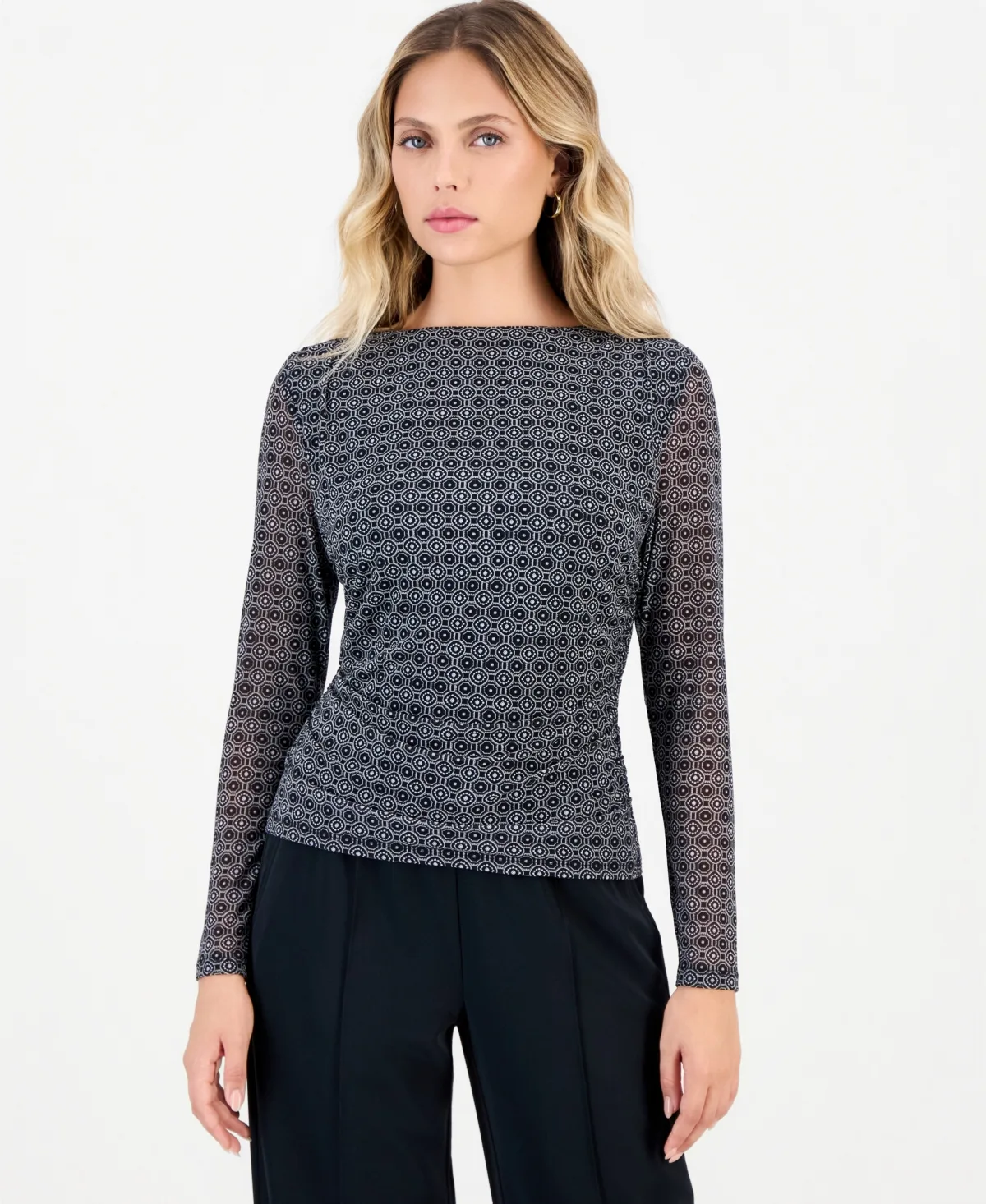 Mesh Ruched Top by INC International Concepts