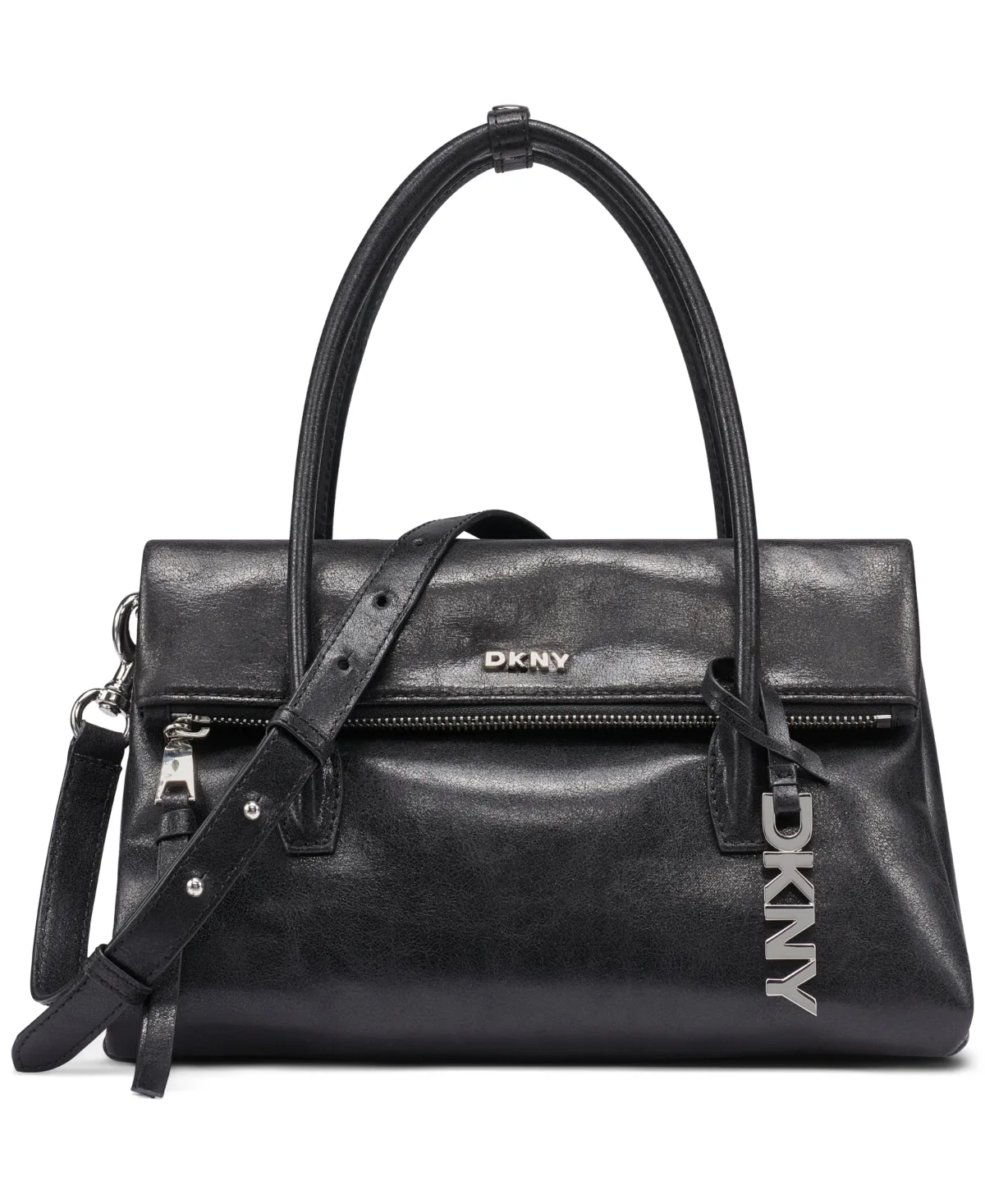 Rivington Silver-Tone Medium Satchel Handbag by DKNY