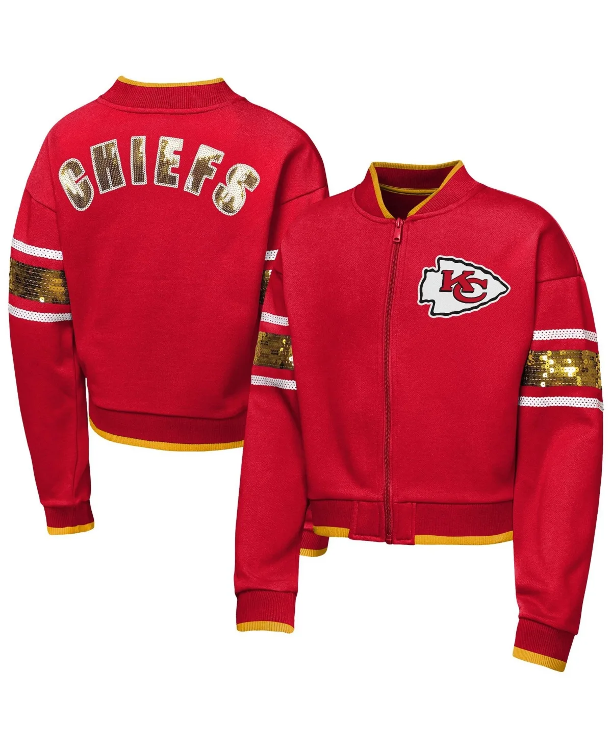 Mvp Kansas City Chiefs Sequin Bomber Jacket by Outerstuff