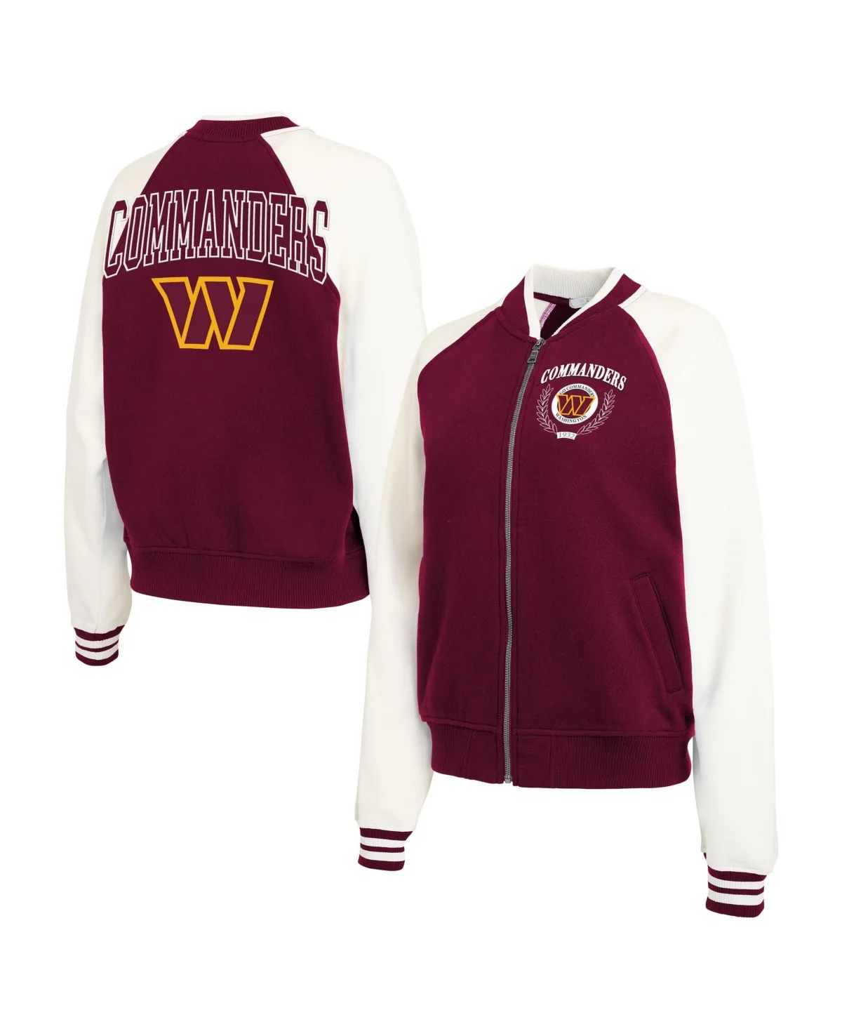 Washington Commanders Varsity Full-Zip Fleece Jacket by Wear by Erin Andrews