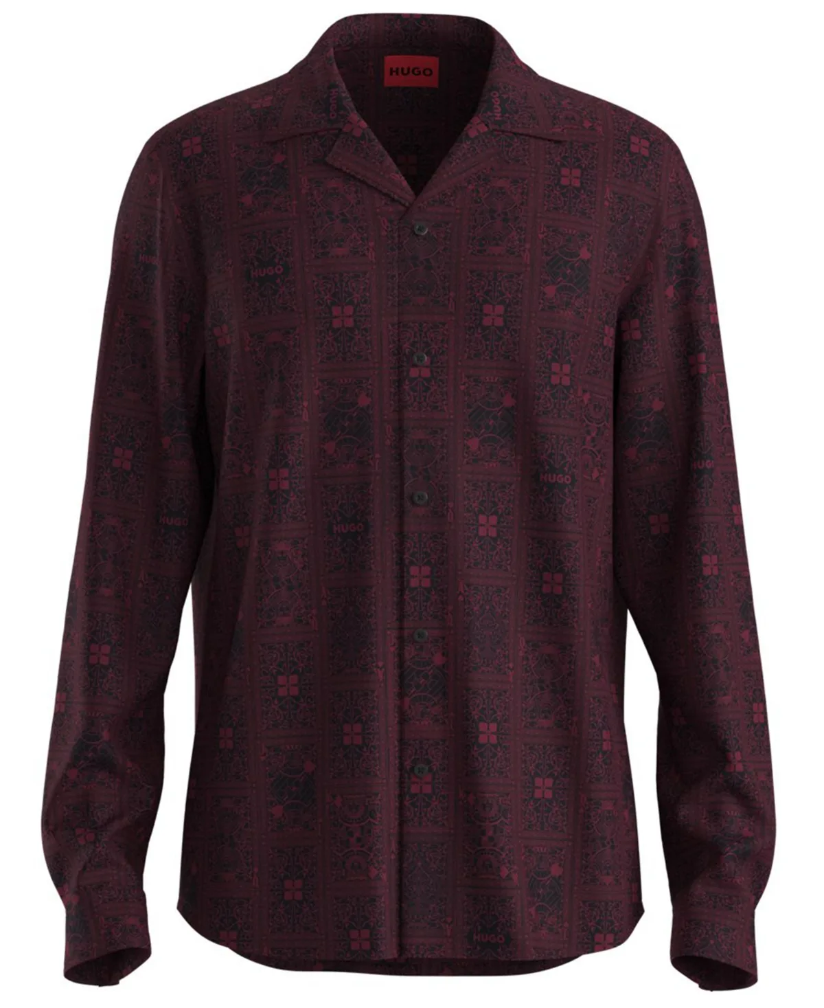 Long-Sleeve Regular-Fit Reverse-Lapel Dress Shirt by Hugo Boss