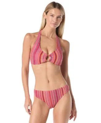 Crochet Ring Halter Bra Top Swim Bottom by Vince Camuto
