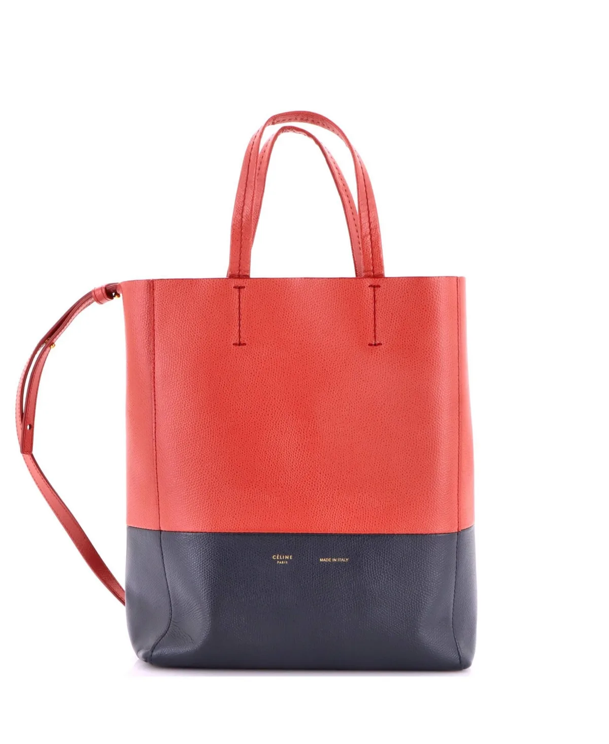 Pre-Owned Celine Small Vertical Bi-Cabas Tote Grained Calfskin by Celine