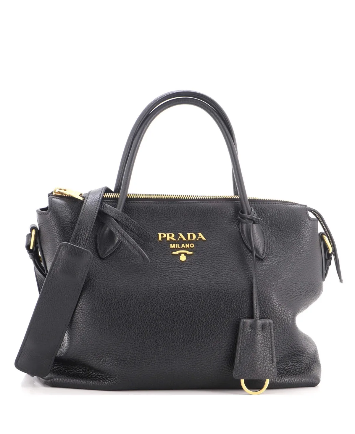 Pre-Owned Prada Medium Dual Strap Zip Tote Vitello Daino by Prada