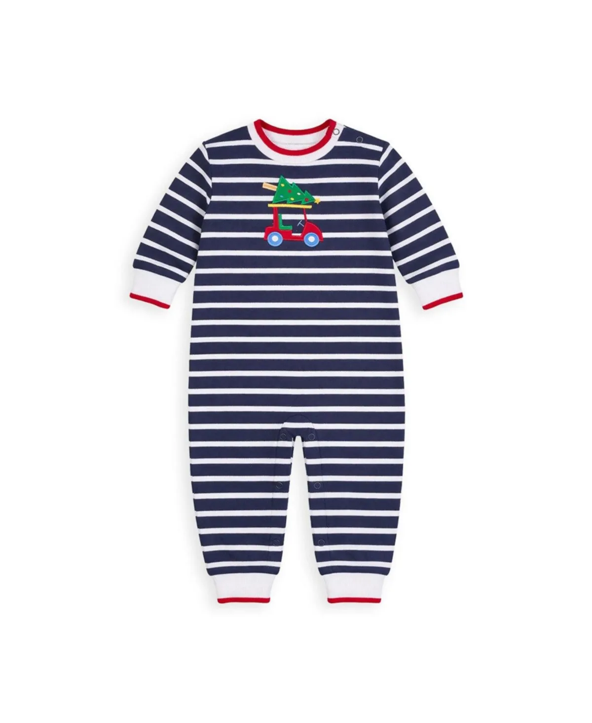 Holiday Stripe Pique-Knit Longall by Florence Eiseman
