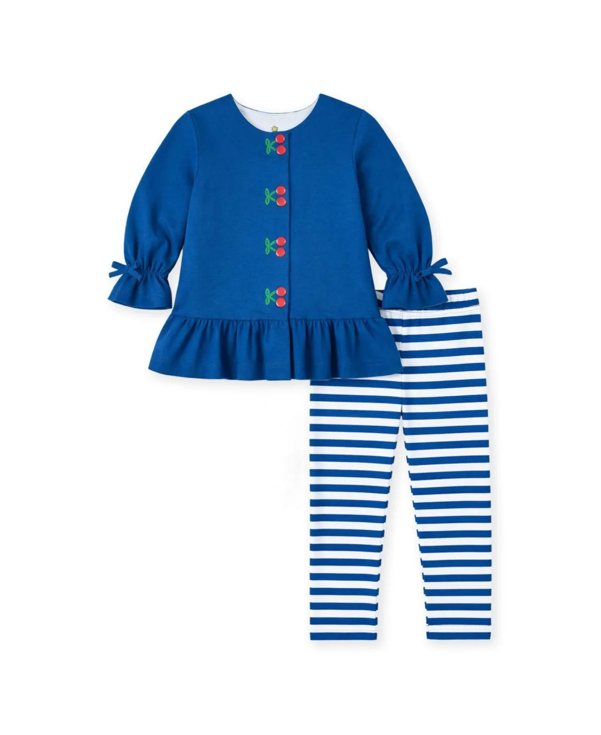 Striped Ruffle Cotton-Blend Knit Tunic and Leggings, 2-Piece Set by Florence Eiseman