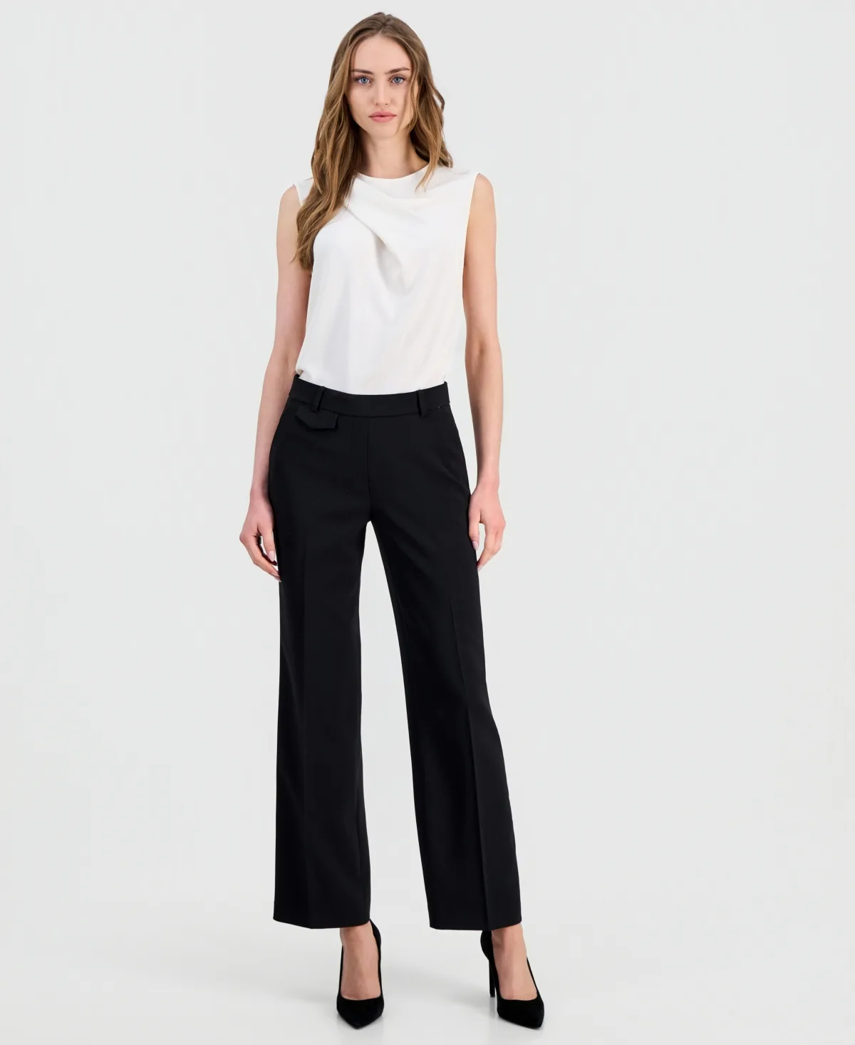 Wide Leg Pull-On Pants by Anne Klein