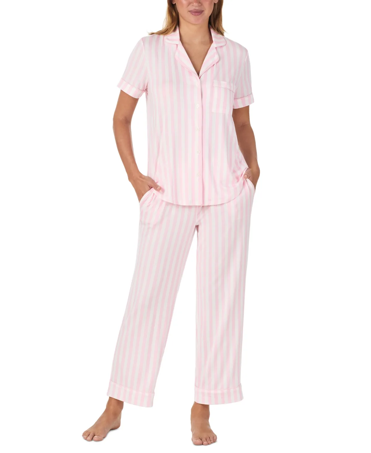 Sleepwear Short Sleeve Modal Jersey Notch Collar Crop Pj Set by kate spade
