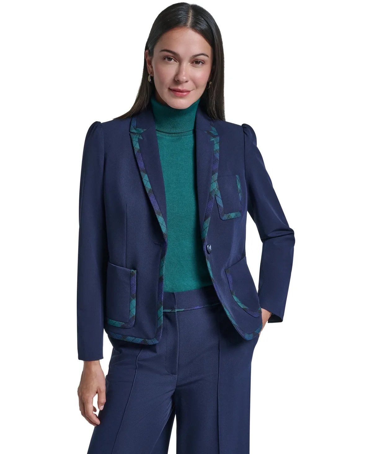 Framed Puff-Sleeve Shoulder Padding Blazer by Tommy Hilfiger