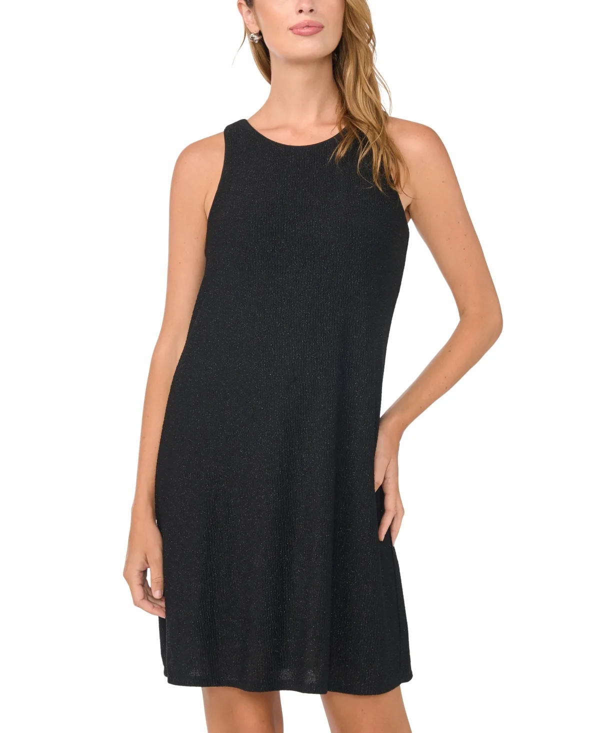 Sleeveless Shift Keyhole-Back Dress