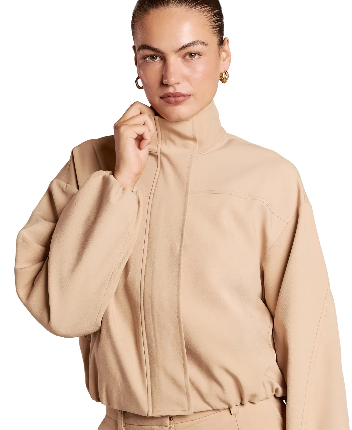 Alivra Long-Sleeve Bubble-Hem Full-Zip Jacket by 4th & Reckless