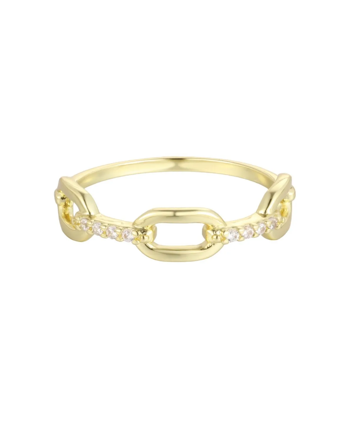 Cubic Zirconia Gold-Tone Chain Link Band