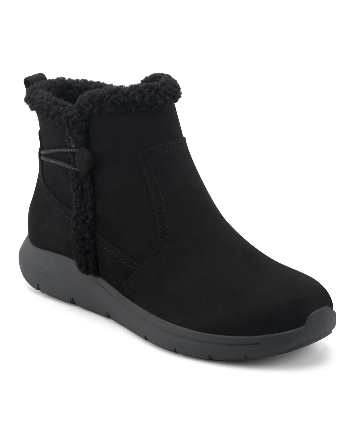 Glace Cozy Sherpa-Trimmed Zipper Ankle Booties