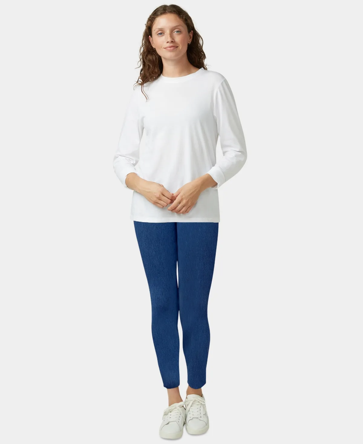 Classic Textured Denim Straight Leg Leggings by HUE