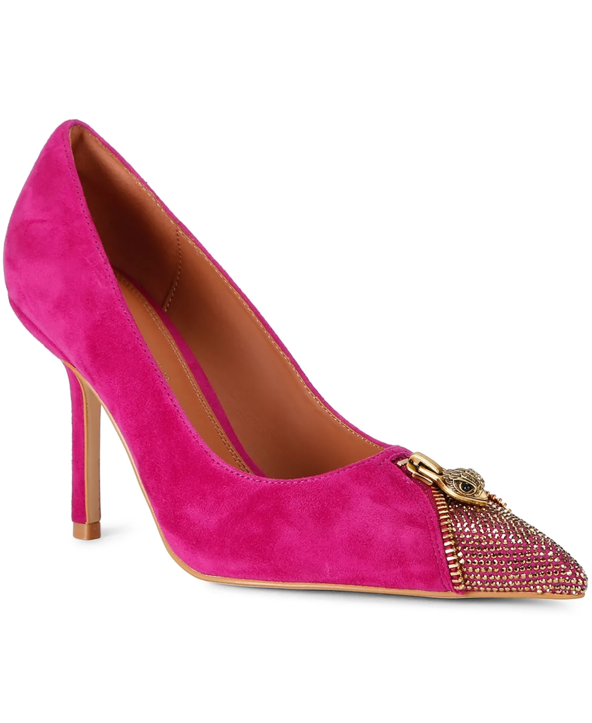 Zip Court Pointed-Toe Rhinestone Pumps by Kurt Geiger