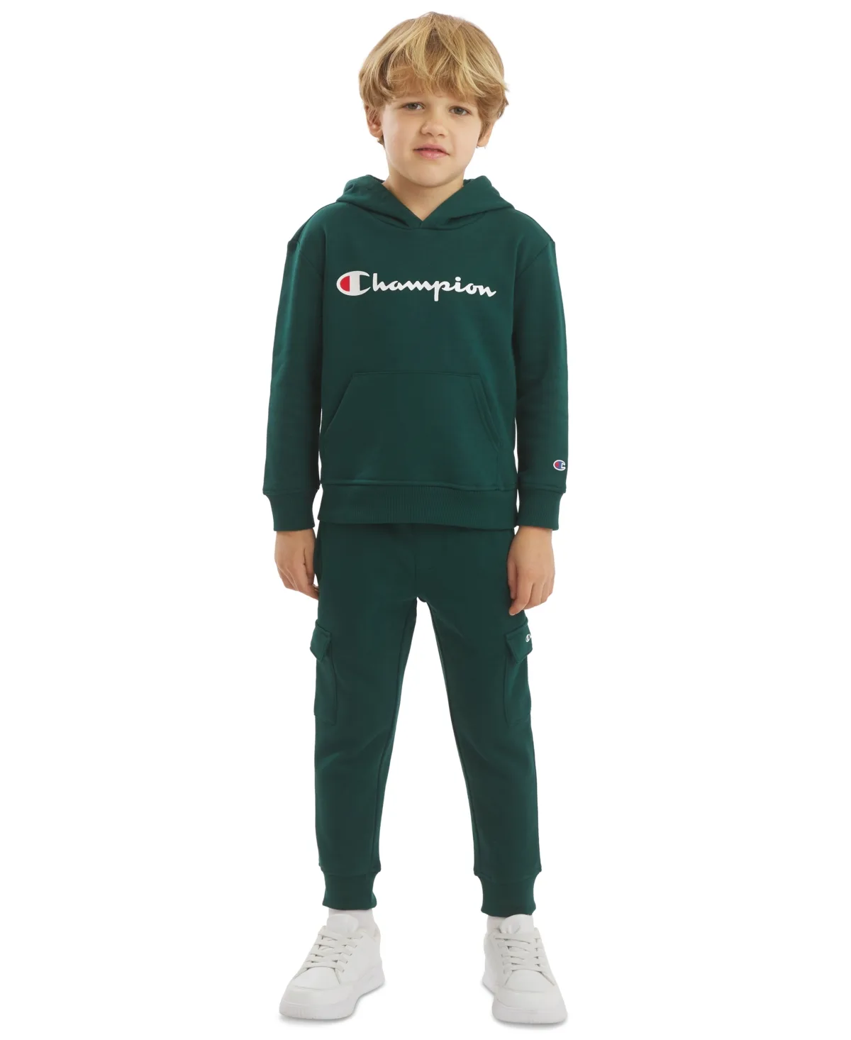 Signature Logo Hooded Cargo Hoodie and Joggers, 2-Piece Set by Champion