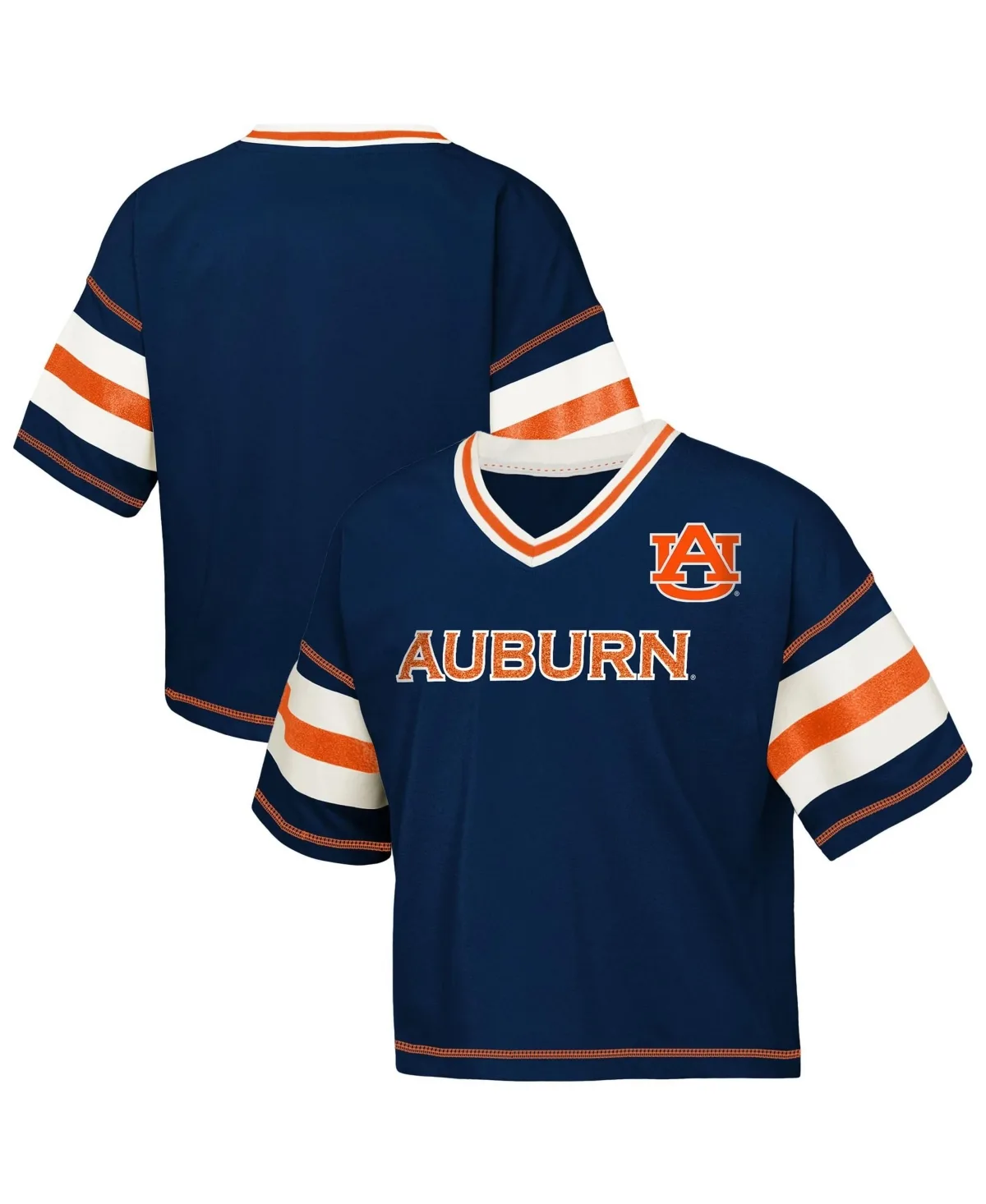 Auburn Tigers Grid Iron V-Neck Cotton-Blend T-Shirt by Outerstuff