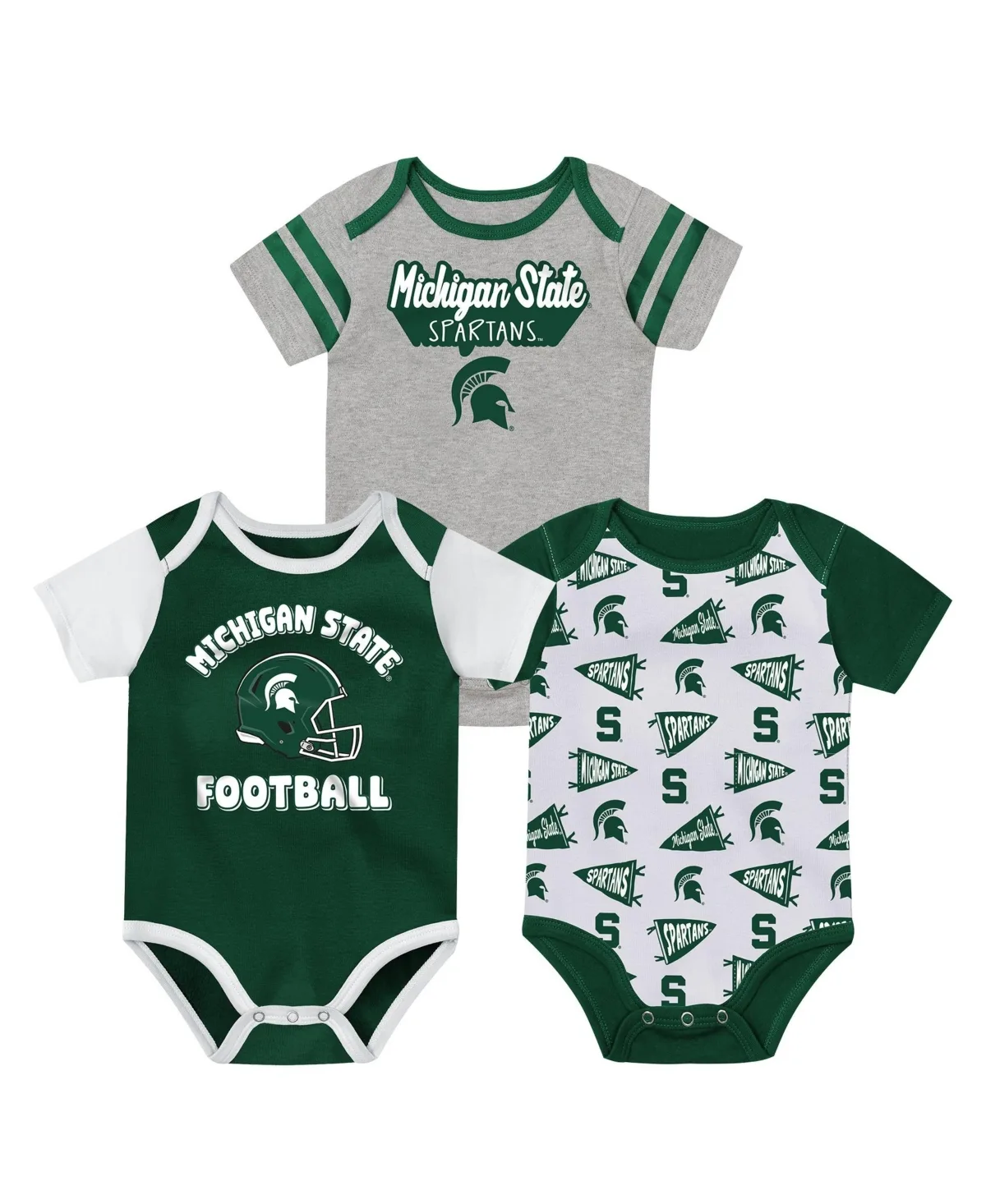 Michigan State Spartans Star Player Three-Piece Bodysuit Set by Outerstuff