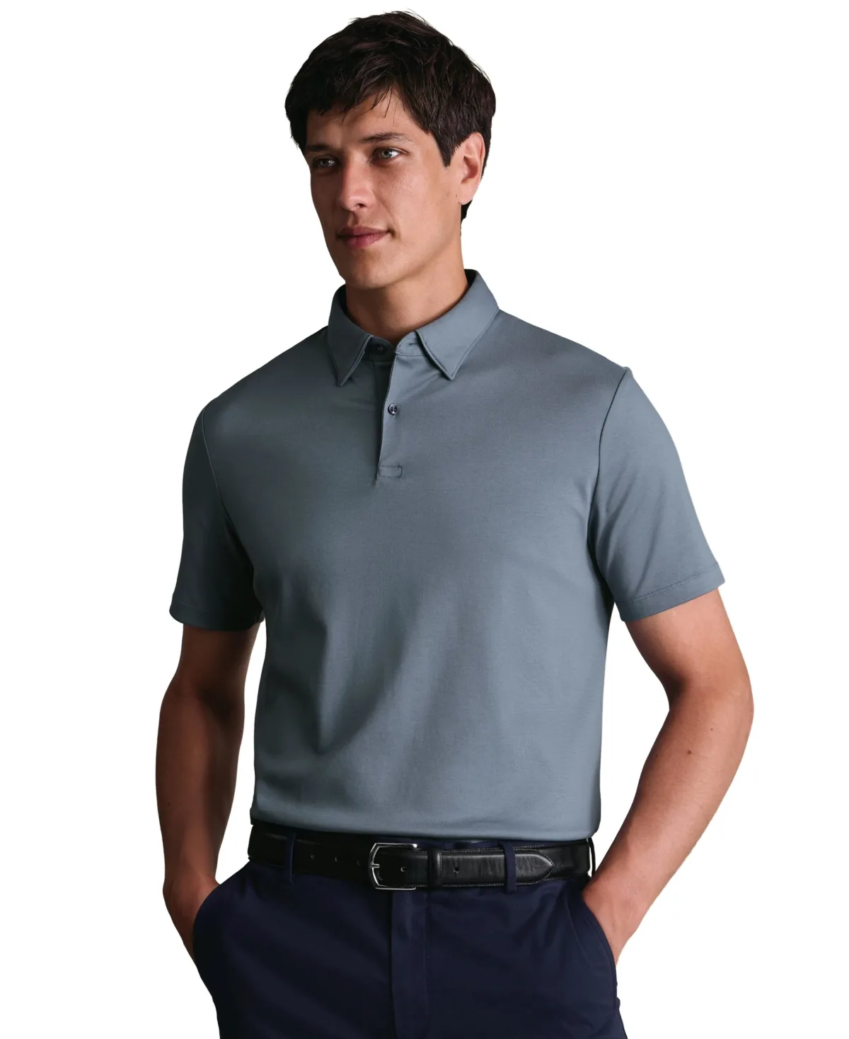 Smart Button-Down Short-Sleeve Polo by Charles Tyrwhitt