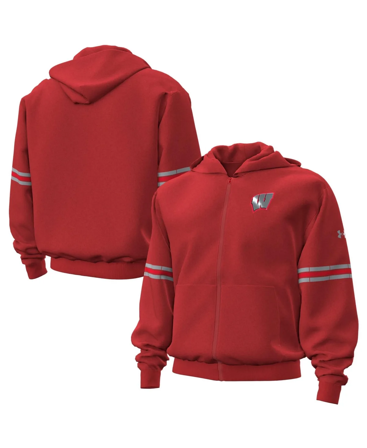Ua Icon Fleece Taped Full-Zip Cotton-Blend Relaxed-Fit Dropped-Shoulder Hoodie by Under Armour