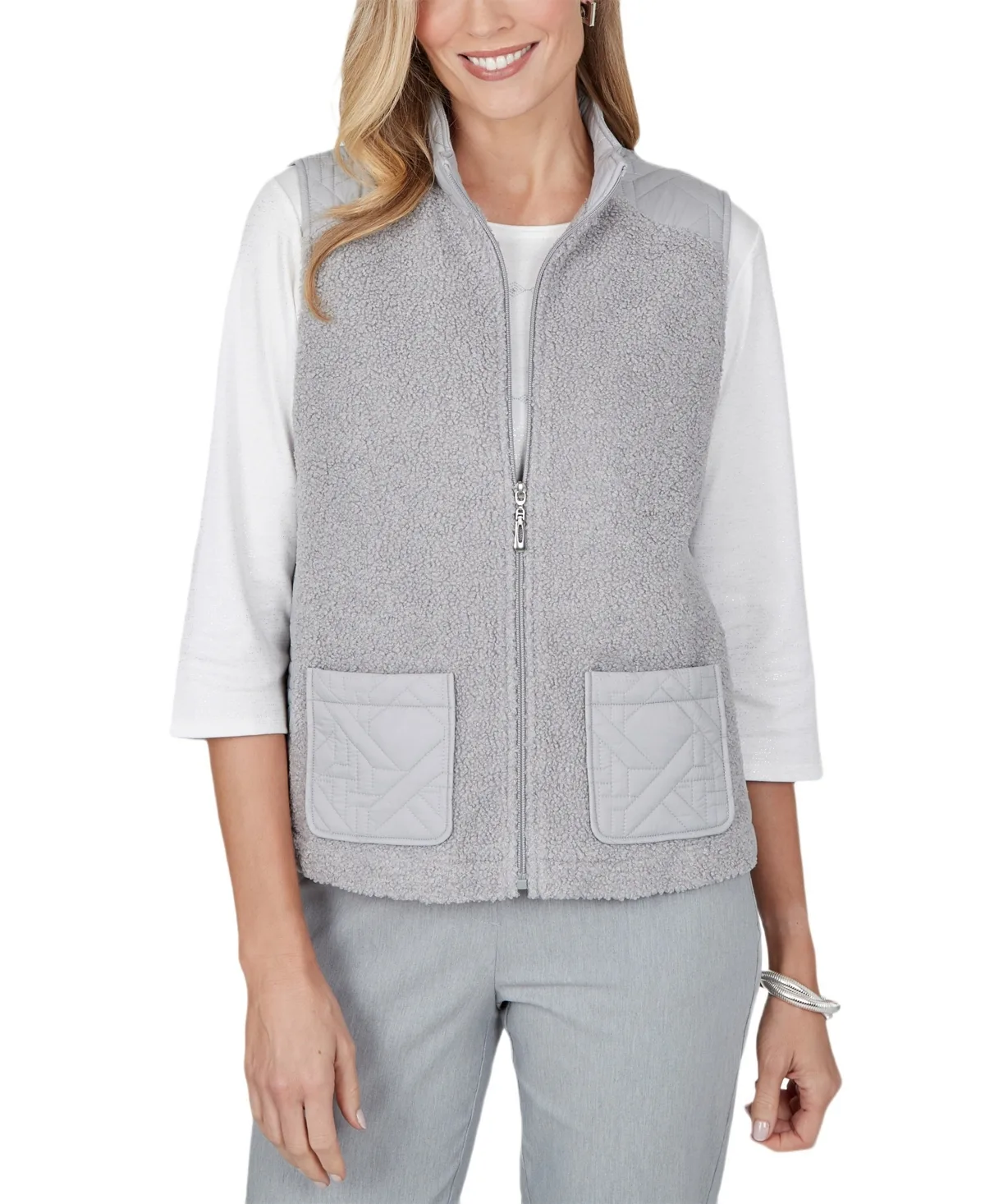 Fleece Quilted Vest by Alfred Dunner