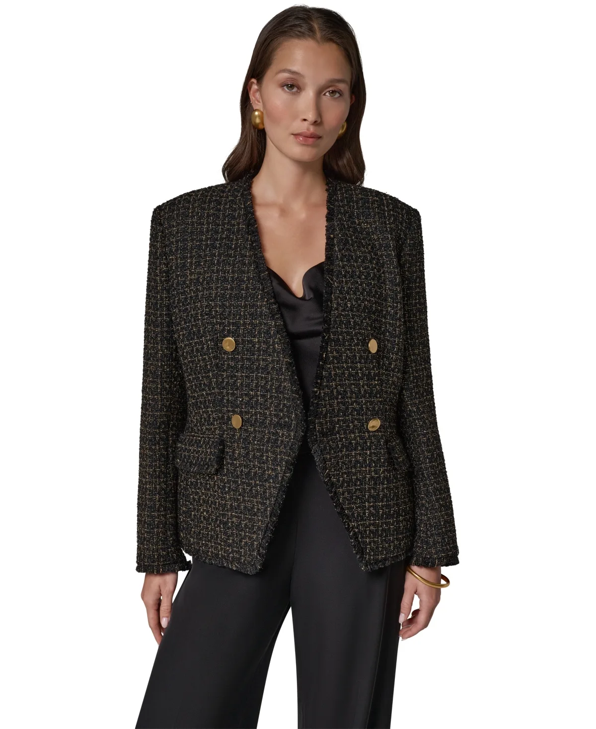 Double Breasted Tweed Blazer by Donna Karan New York