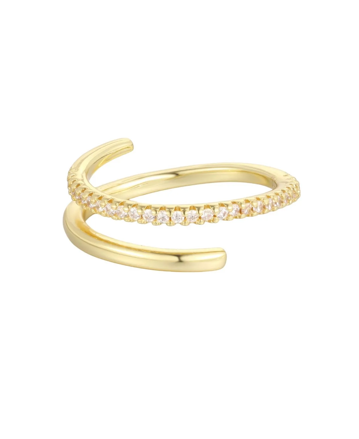 Cubic Zirconia Gold-Tone Wrap Band Ring by Adornia