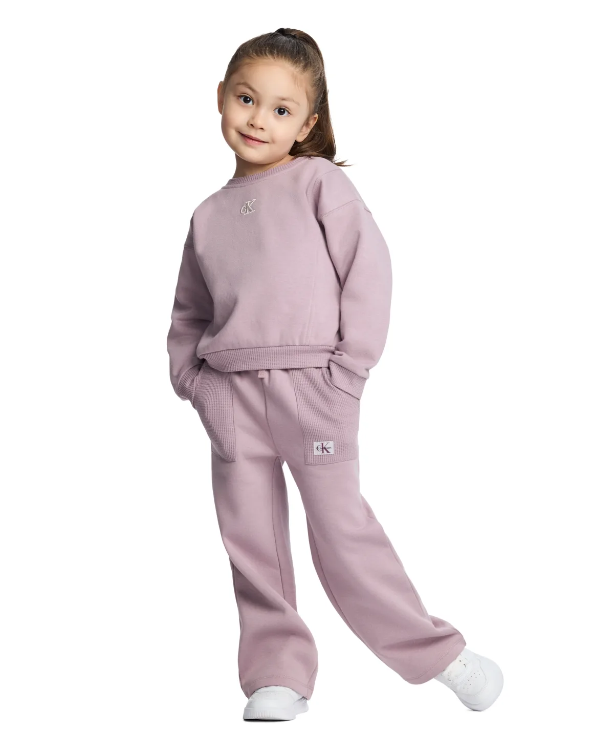 Long-Sleeve Sweatshirt and Wide-Leg Pants, 2-Piece Set by Calvin Klein