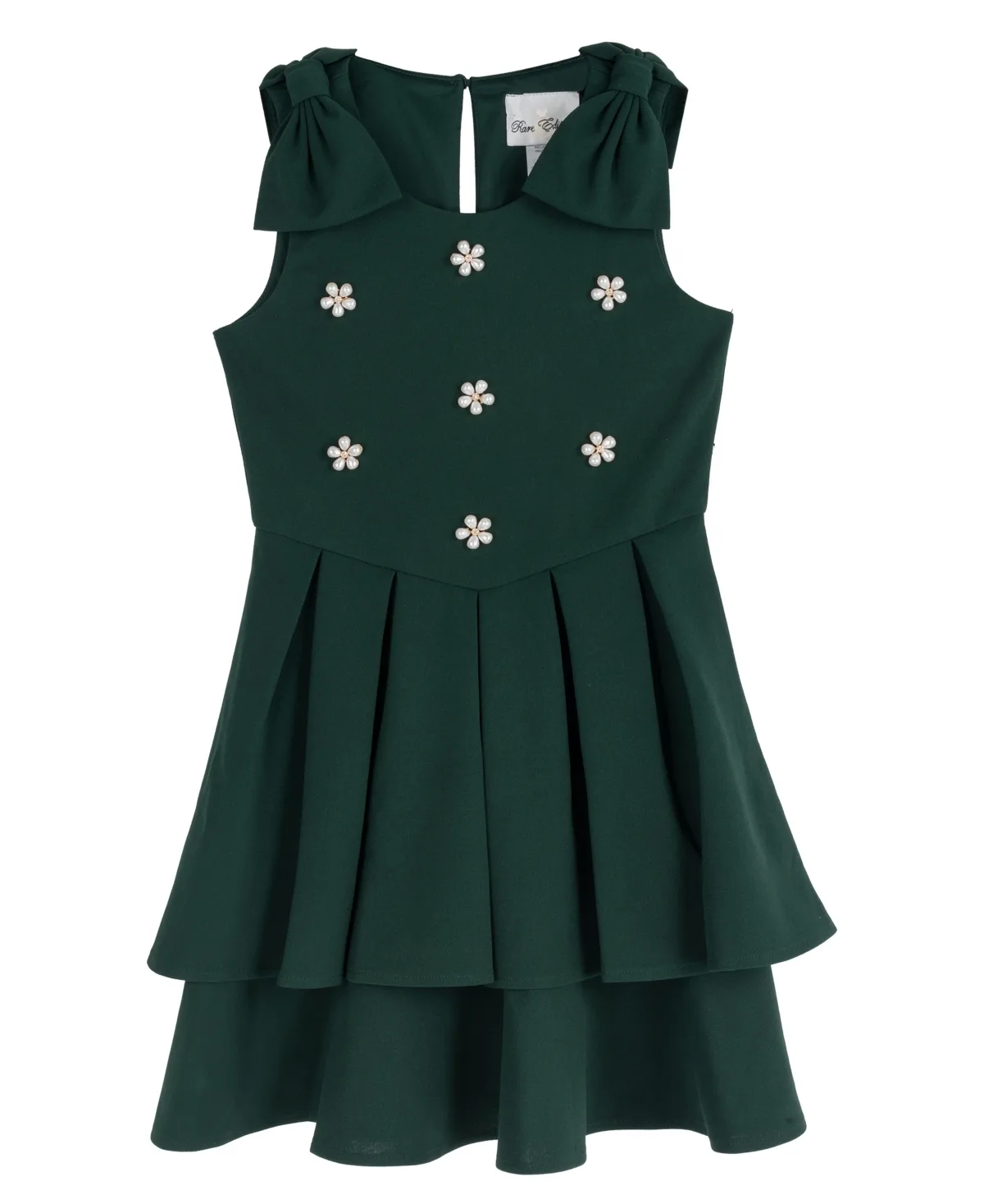 Scuba Crepe Sleeveless Basque Waist Fit & Flare Dress by Rare Editions