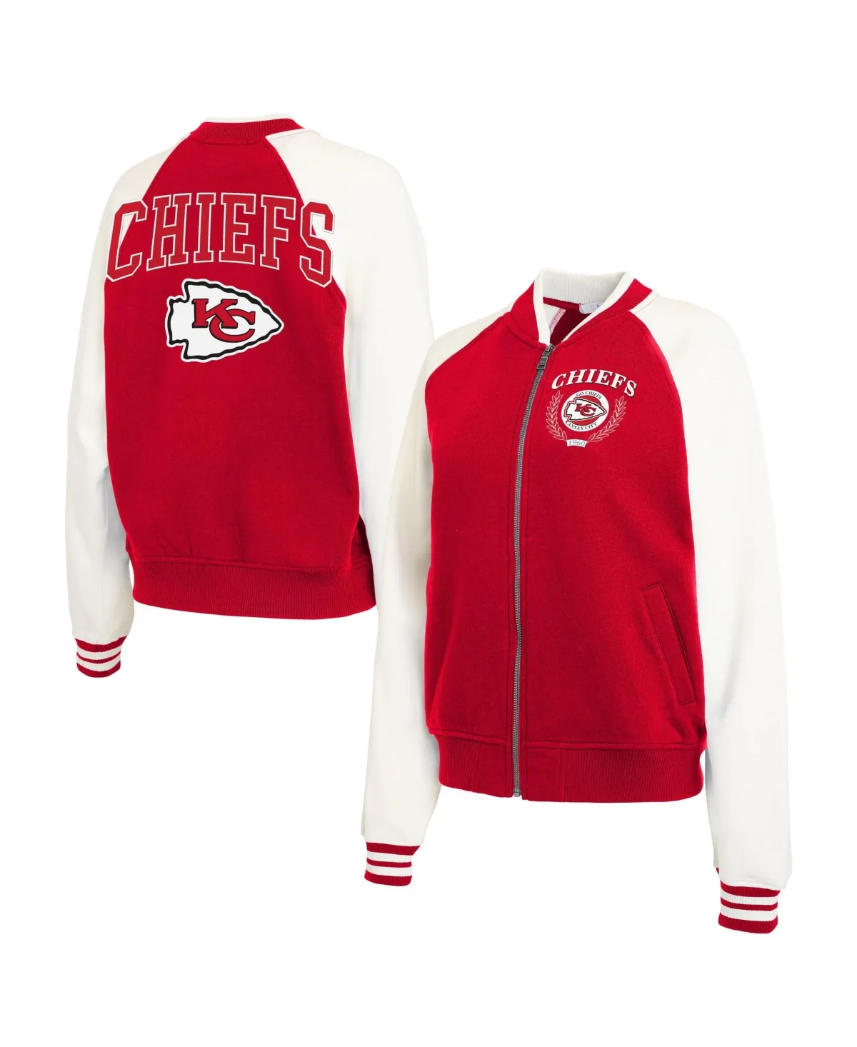 Kansas City Chiefs Throwback Varsity Fleece-Lined Raglan Jacket