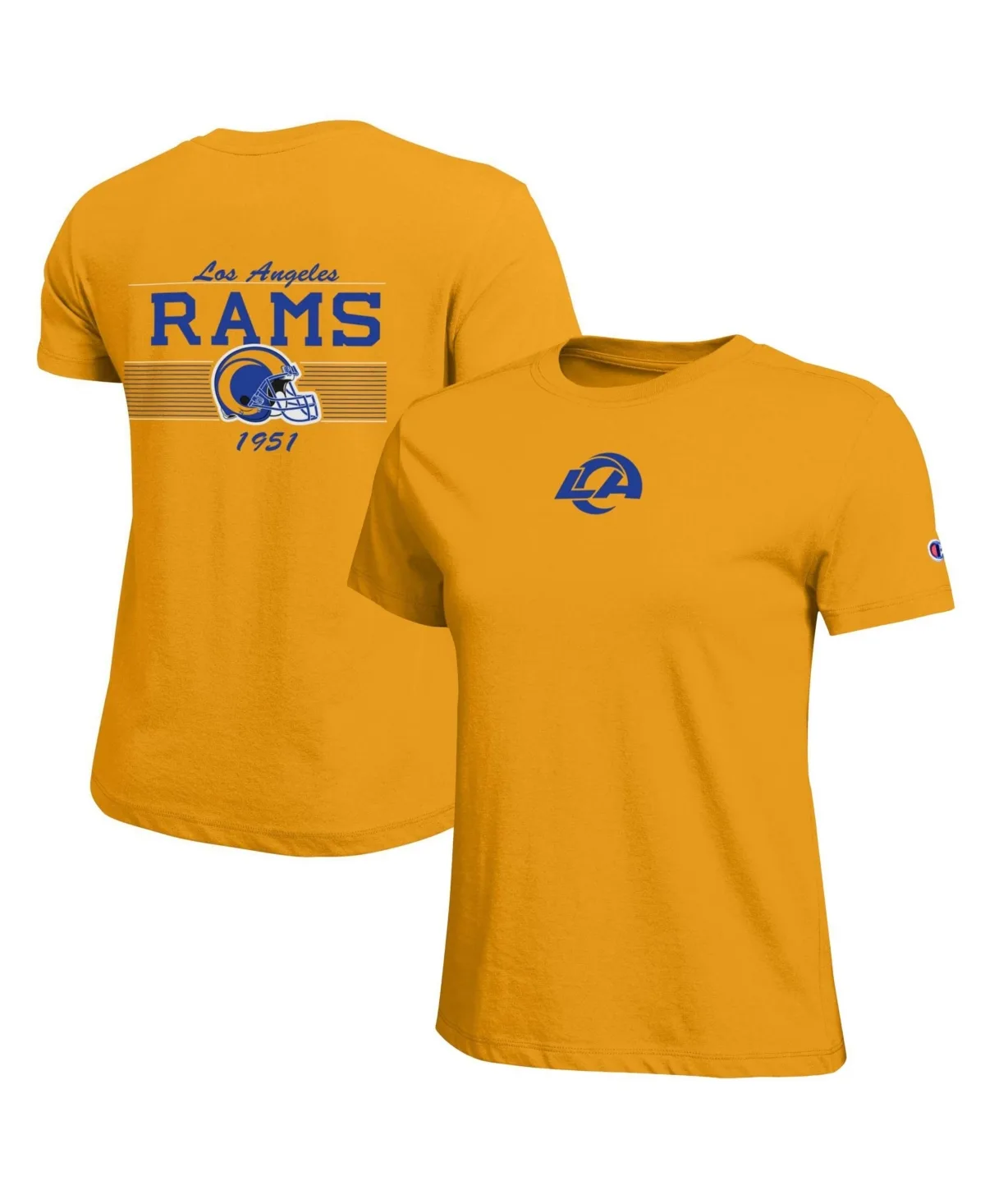 Los Angeles Rams Screen Print Graphic Relaxed Fit Short-Sleeve Crewneck T-Shirt by Champion