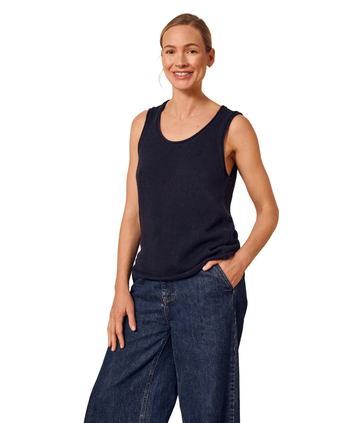 Scoop Neck Knit Tank Top by Celtic & Co