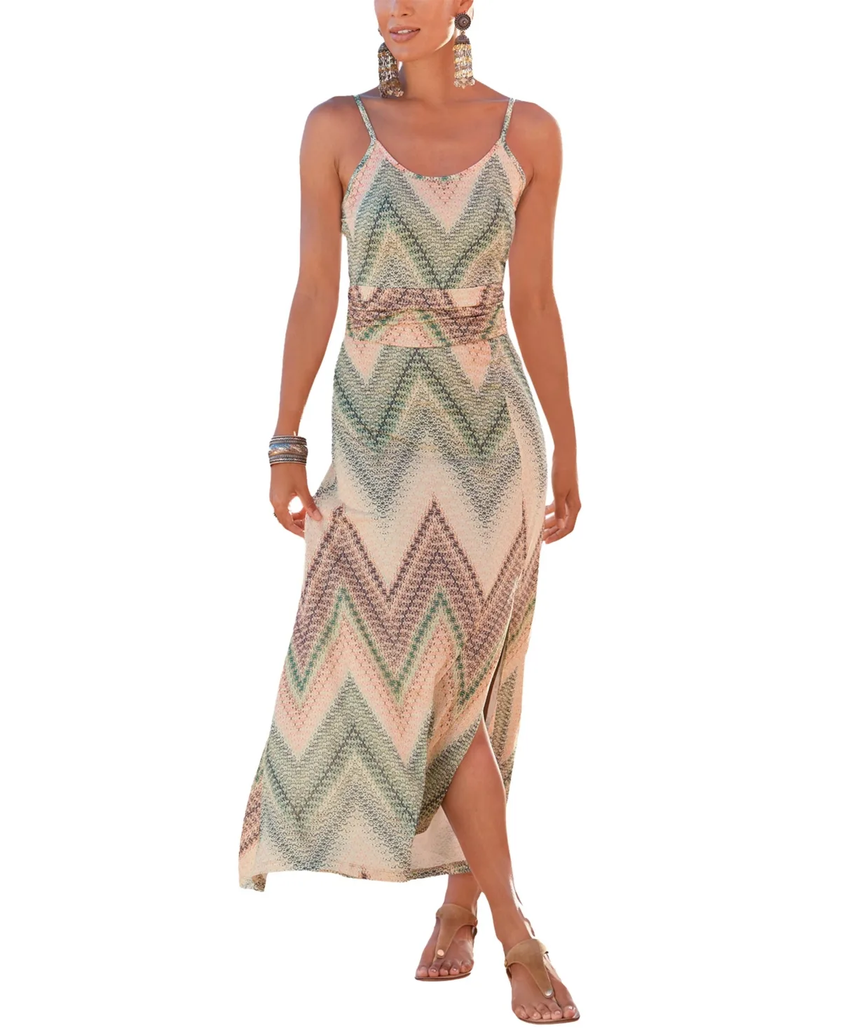 Jersey-Knit Sleeveless Scoop-Neck Maxi Dress by Lascana