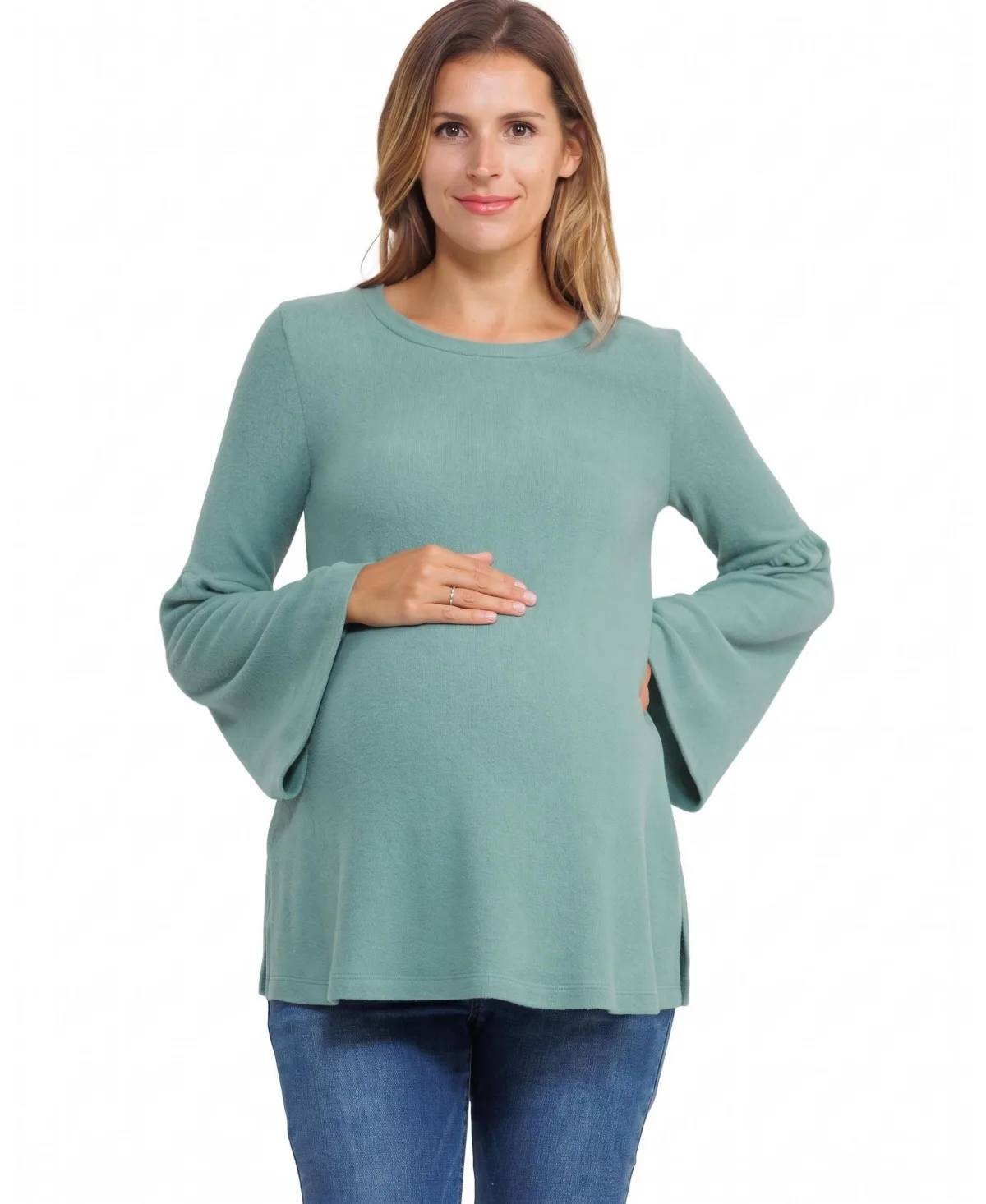 Round Neck Bell Sleeve Top