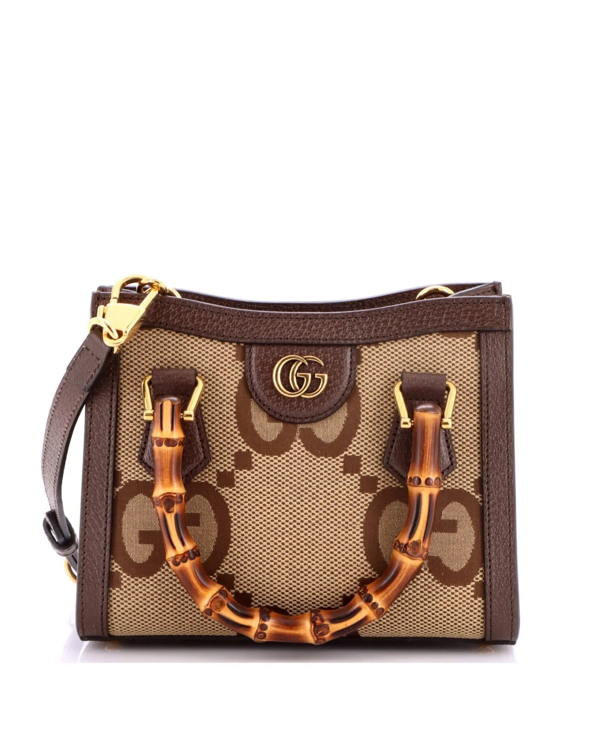 Pre-Owned Gucci Mini Diana Nm Bamboo Handle Tote Jumbo Gg Canvas by Gucci