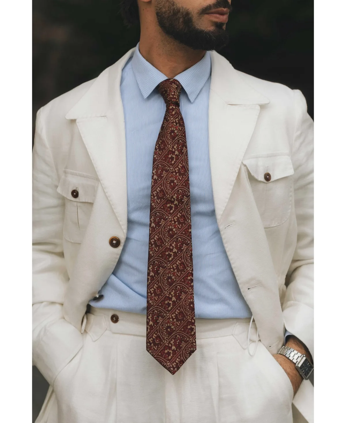 Caruso Silk Jacquard Tie by Elizabetta