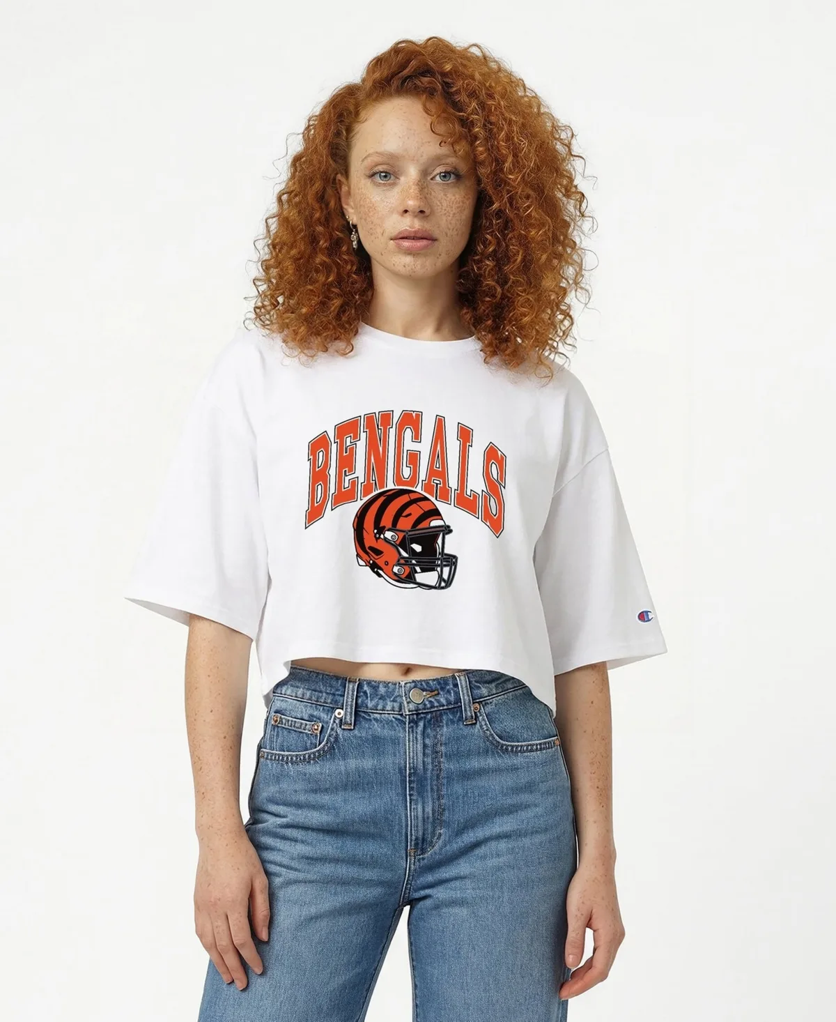 Cincinnati Bengals Cropped Graphic Screen-Print T-Shirt