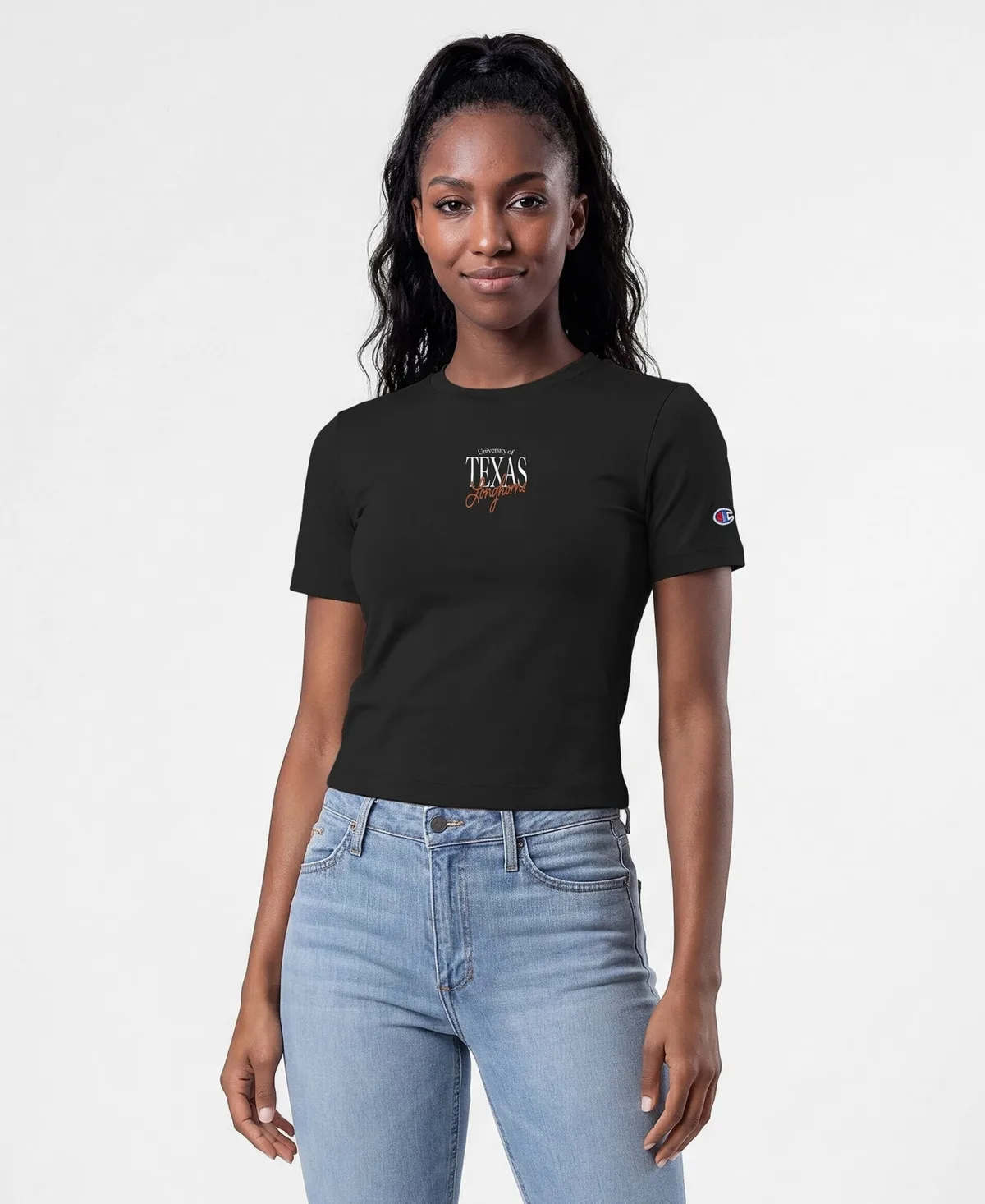 Graphic-Cropped T-Shirt by Champion